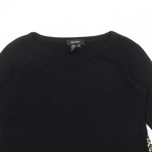 Karen Kane Womens Black Round Neck Polyester Pullover Jumper Size M