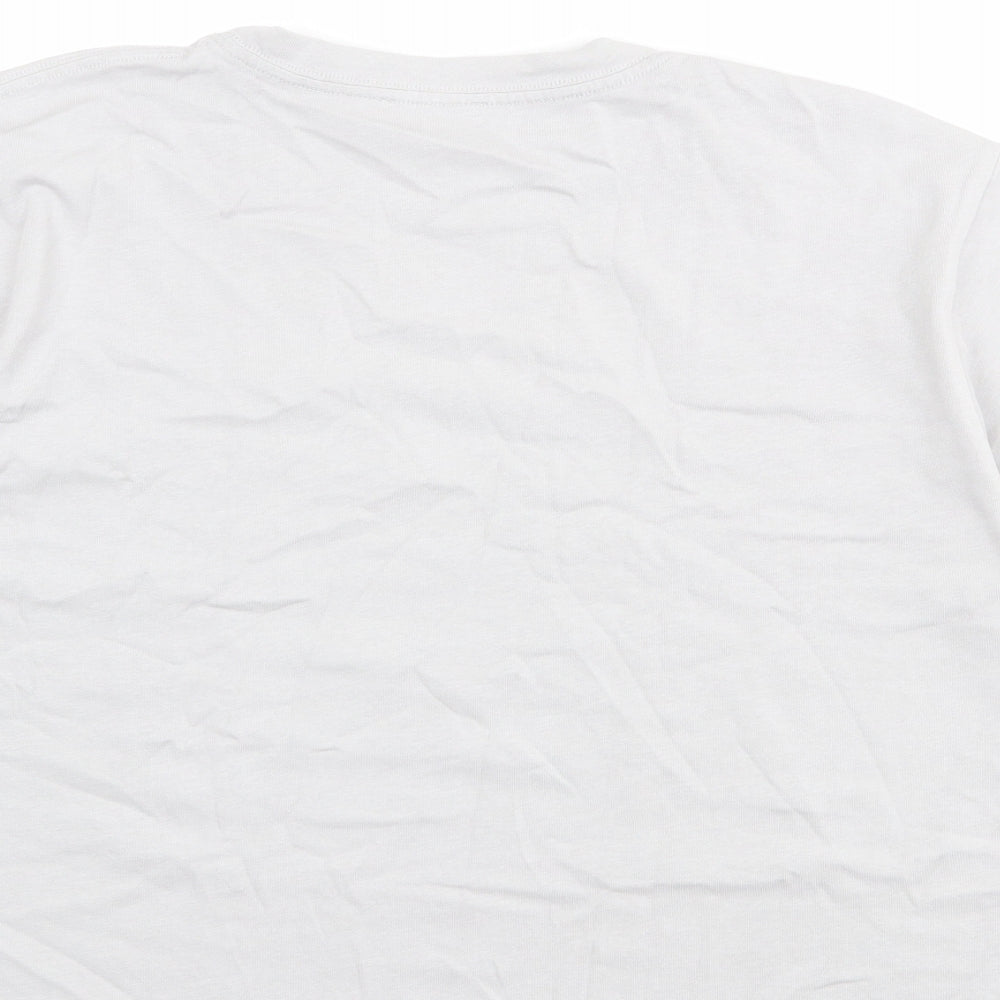 Zara Womens Grey Polyester Basic T-Shirt Size L Round Neck