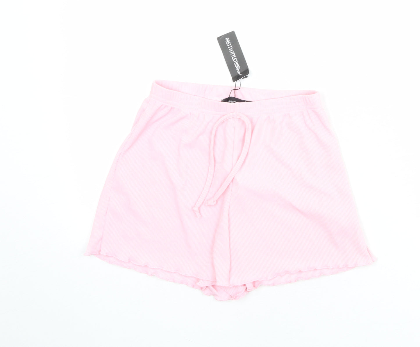 PRETTYLITTLETHING Womens Pink Polyester Sweat Shorts Size S L3 in Regular Pull On