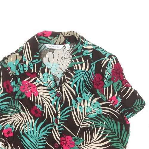 Croft & Barrow Womens Multicoloured Floral Viscose Basic Button-Up Size S Collared