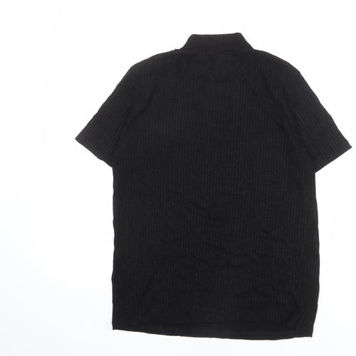 Red Herring Womens Black Viscose Basic T-Shirt Size 12 Mock Neck