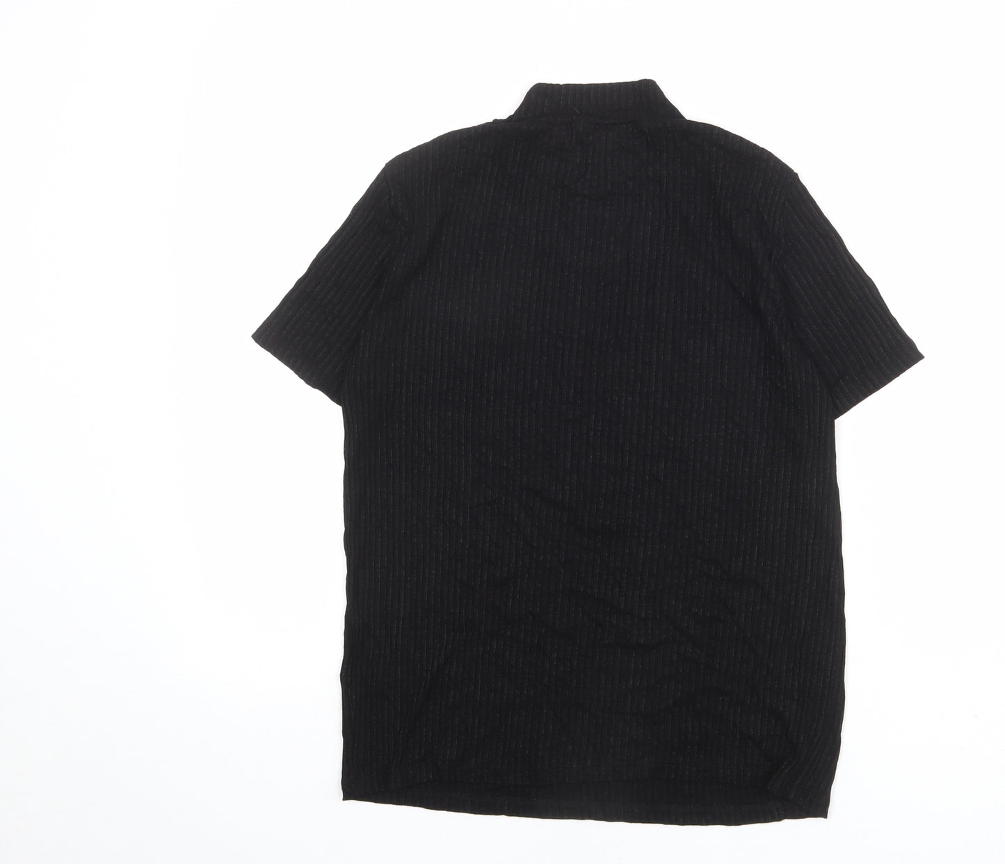 Red Herring Womens Black Viscose Basic T-Shirt Size 12 Mock Neck