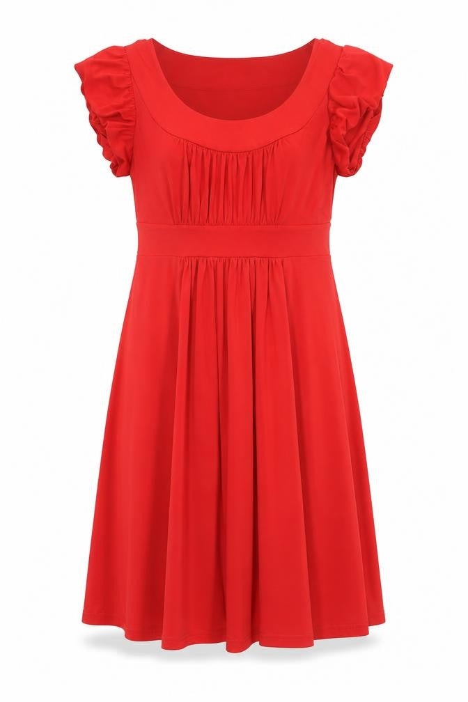 Mariko Womens Red Polyester Trapeze & Swing Size 8 Round Neck Pullover