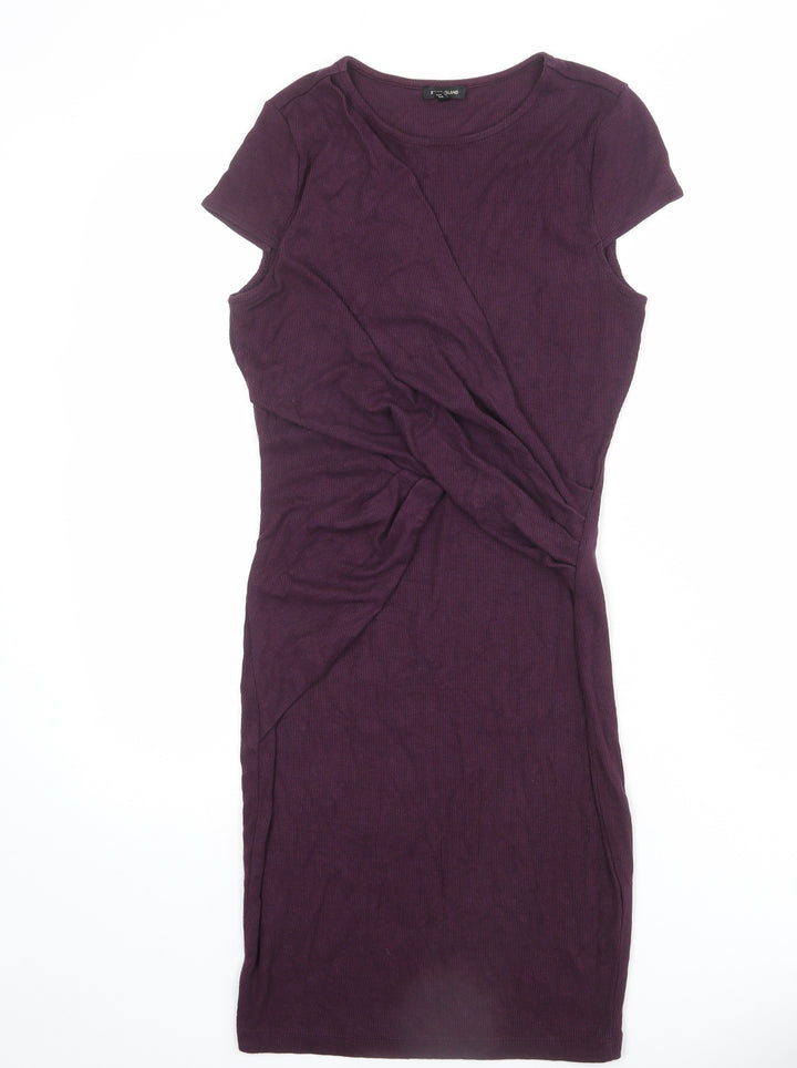 River Island Womens Purple Viscose Shift Size 8 Round Neck Pullover