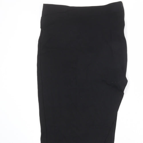 River Island Womens Black Viscose Straight & Pencil Skirt Size 8 Zip