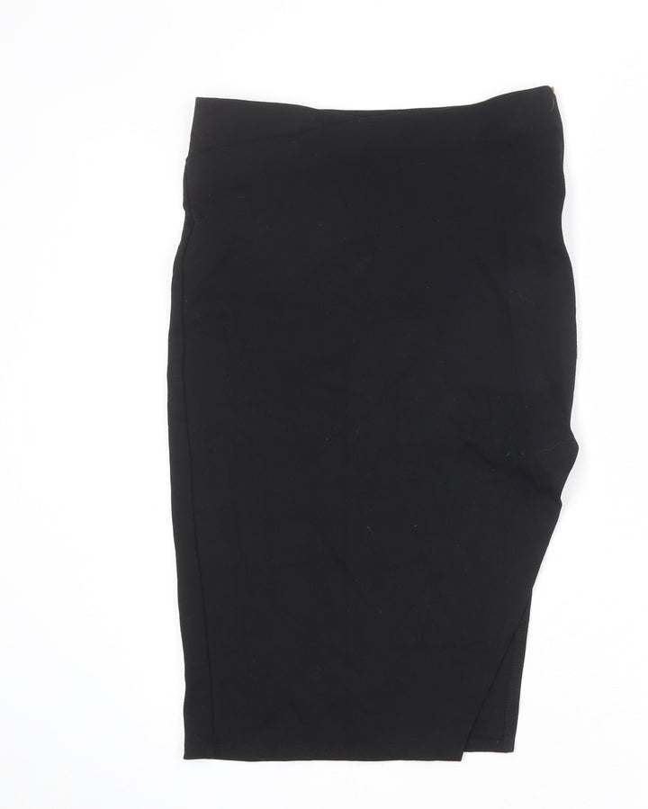 River Island Womens Black Viscose Straight & Pencil Skirt Size 8 Zip