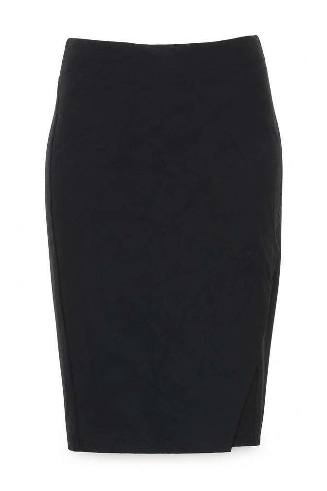 River Island Womens Black Viscose Straight & Pencil Skirt Size 8 Zip