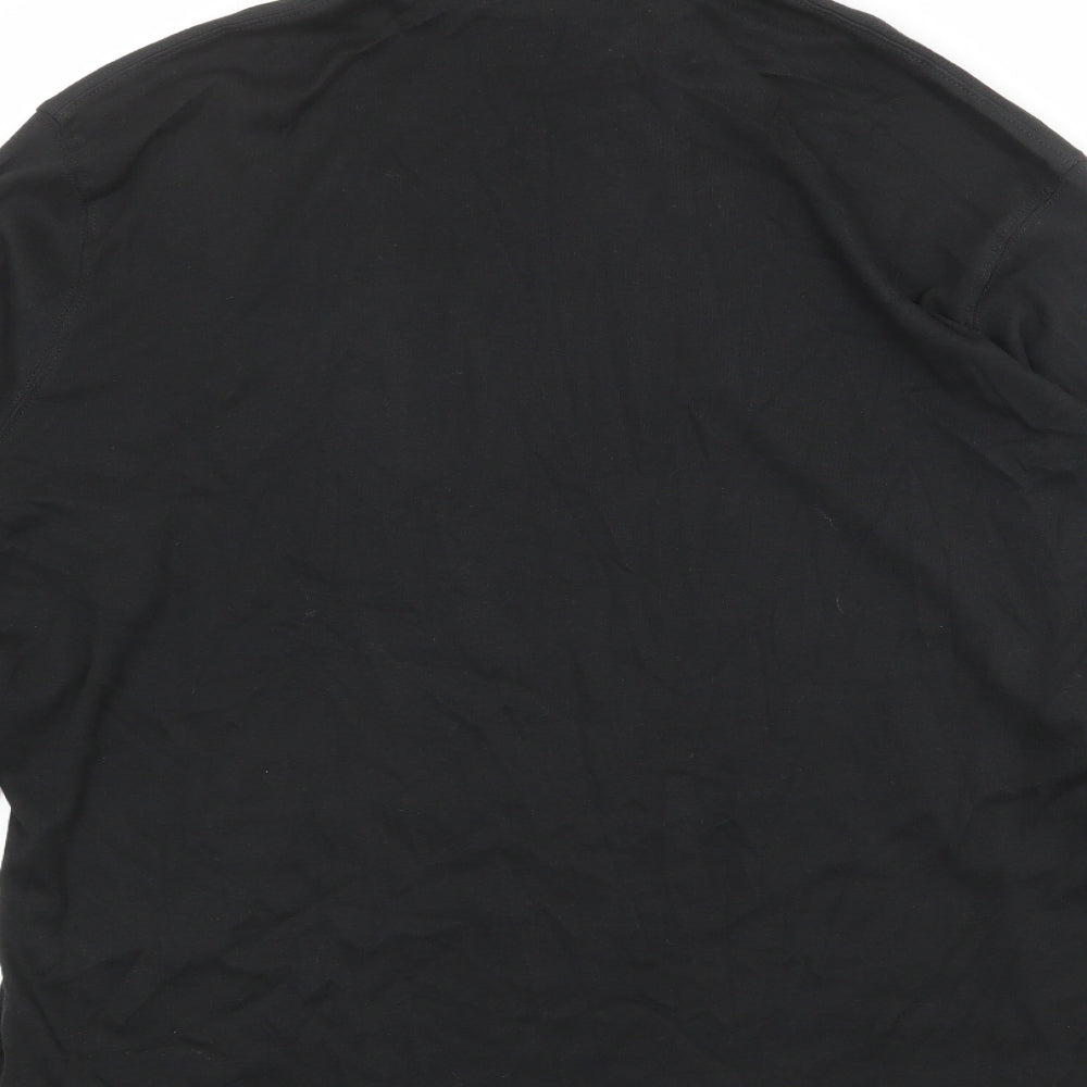 Cotton Traders Womens Black 100% Cotton Basic T-Shirt Size 3XL High Neck