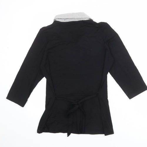 Dorothy Perkins Womens Black Viscose Basic Button-Up Size 14 Collared - Twin Set