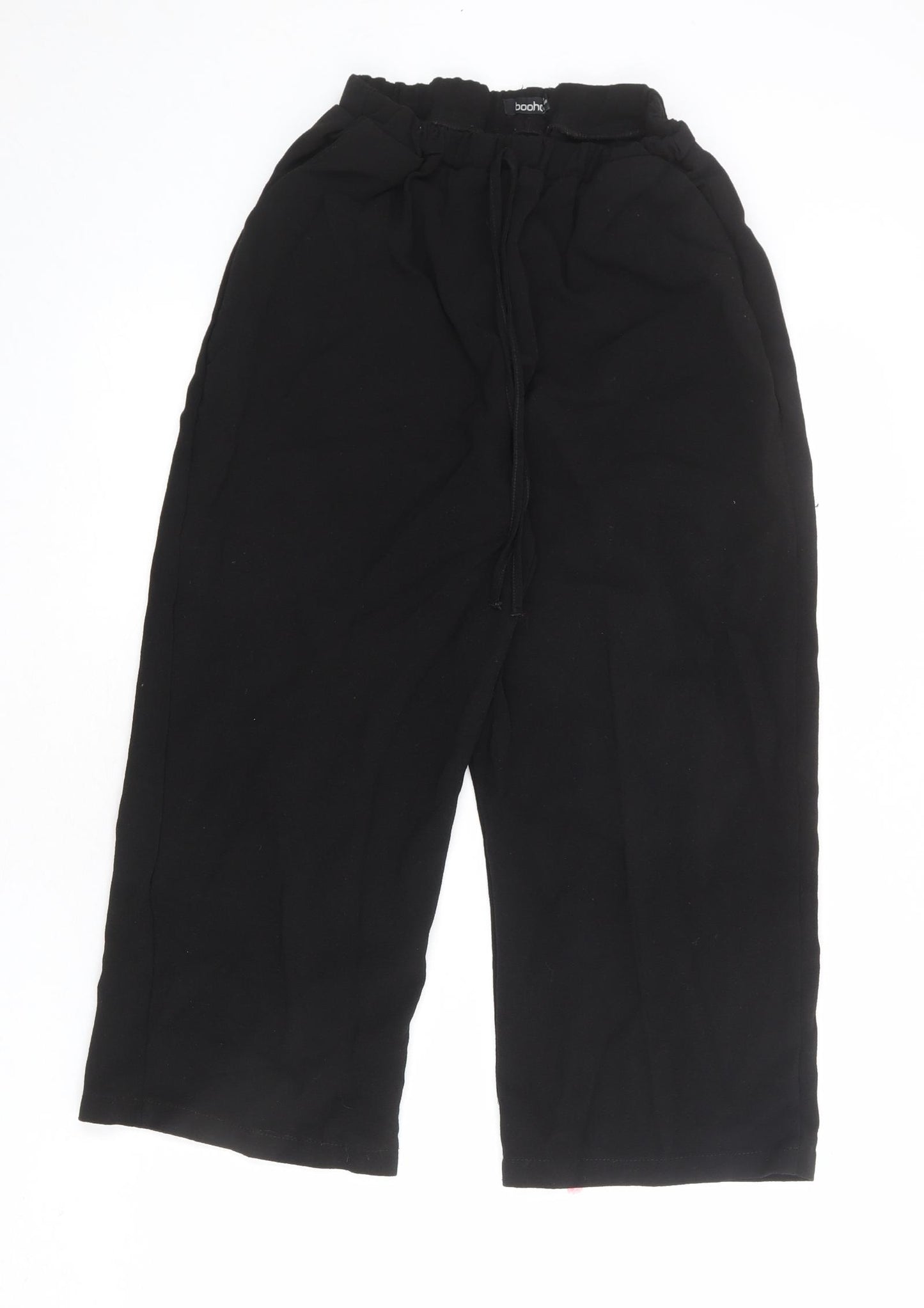 Boohoo Womens Black Polyester Trousers Size 10 L20 in Regular Drawstring