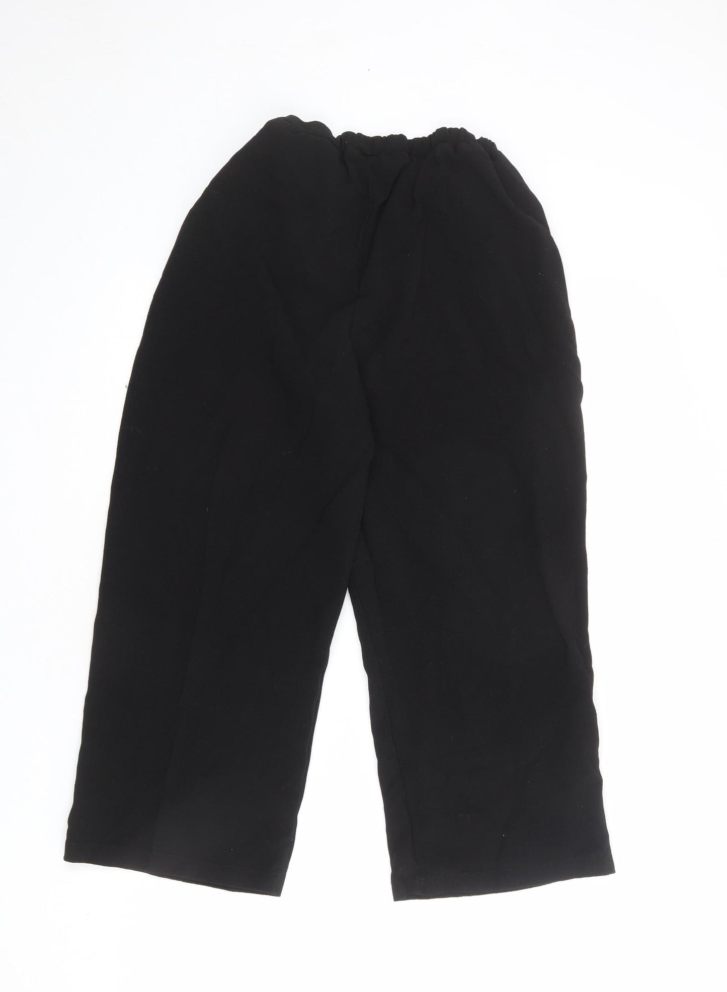 Boohoo Womens Black Polyester Trousers Size 10 L20 in Regular Drawstring