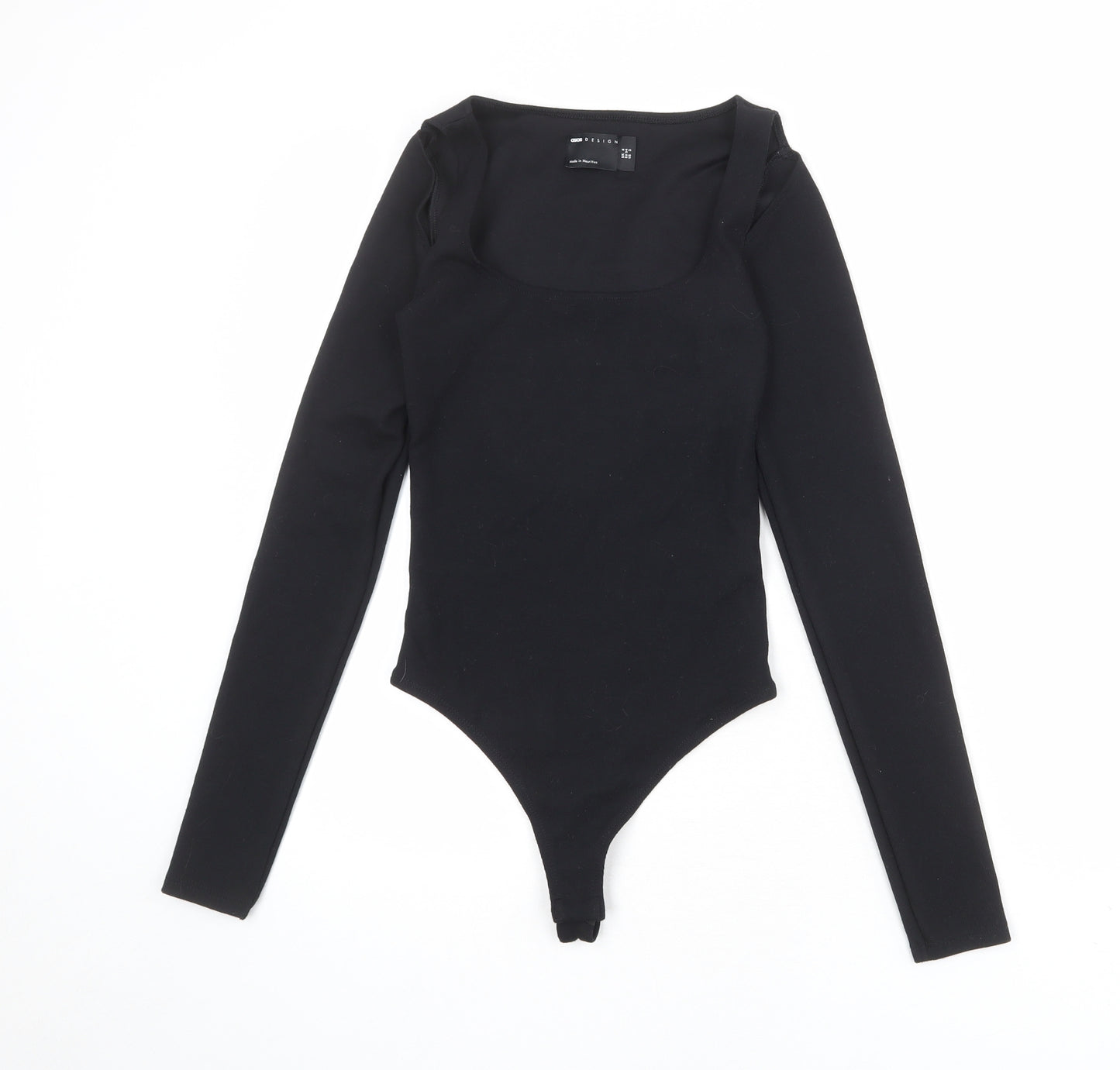 ASOS Womens Black Polyester Bodysuit One-Piece Size 6 Snap