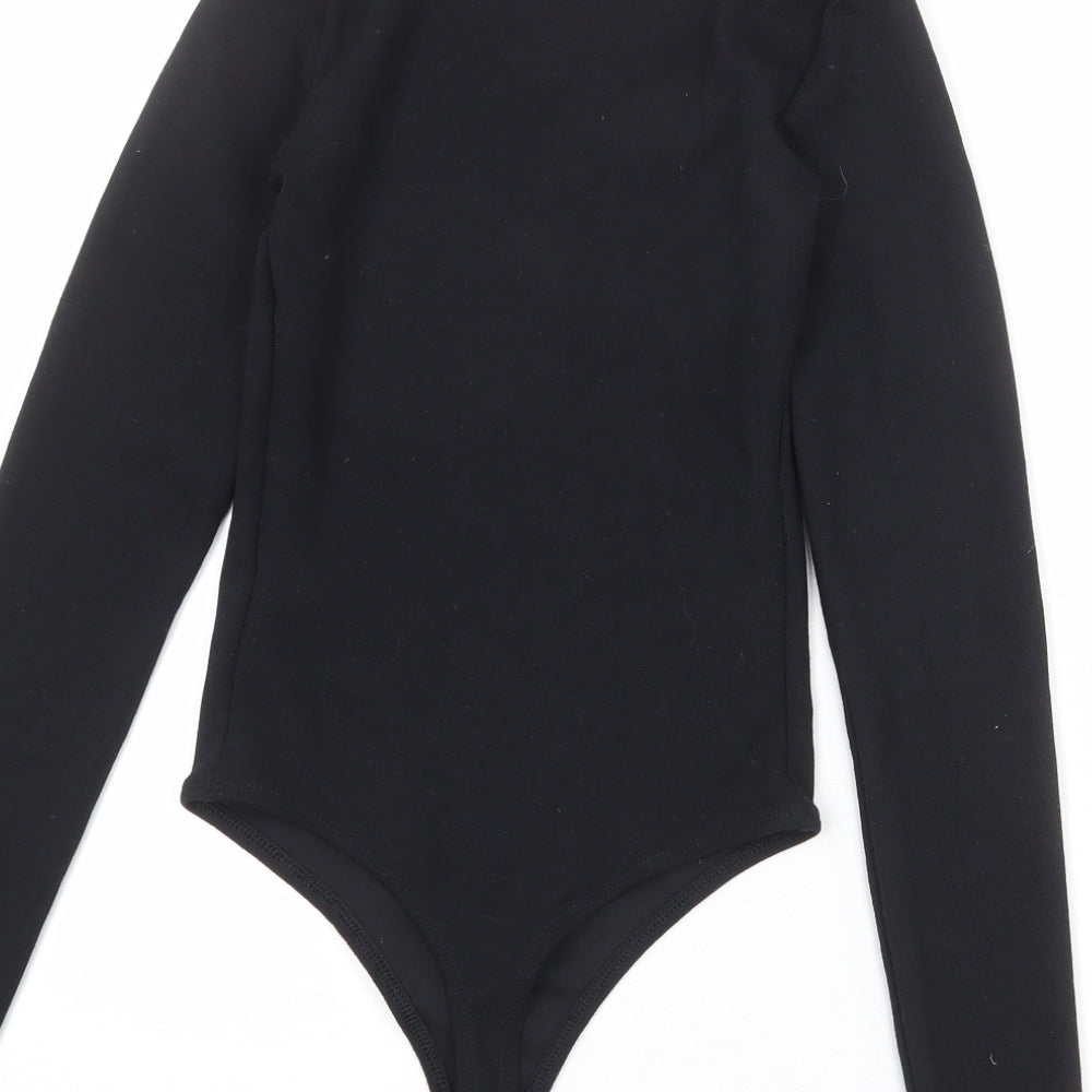 ASOS Womens Black Polyester Bodysuit One-Piece Size 6 Snap