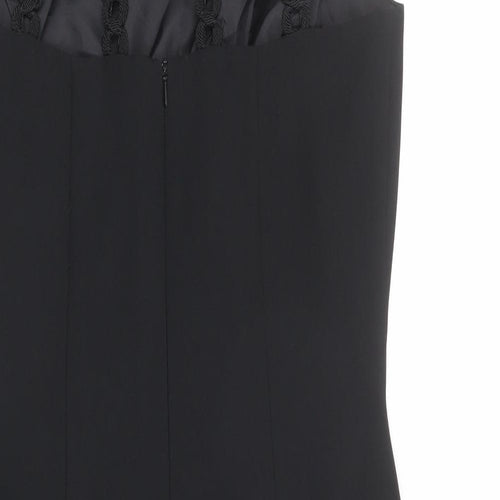 Richards Womens Black Polyester Shift Size 10 Round Neck Zip