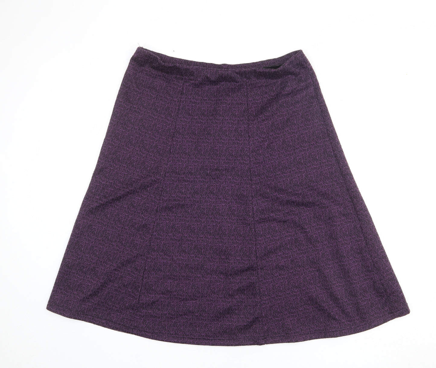 Bonmarché Womens Purple Geometric Polyester A-Line Skirt Size 16