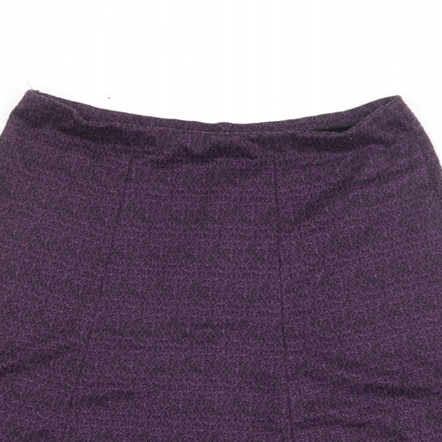 Bonmarché Womens Purple Geometric Polyester A-Line Skirt Size 16