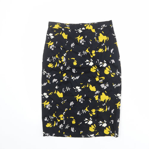 Great Plains Womens Black Geometric Cotton Straight & Pencil Skirt Size 8 Zip