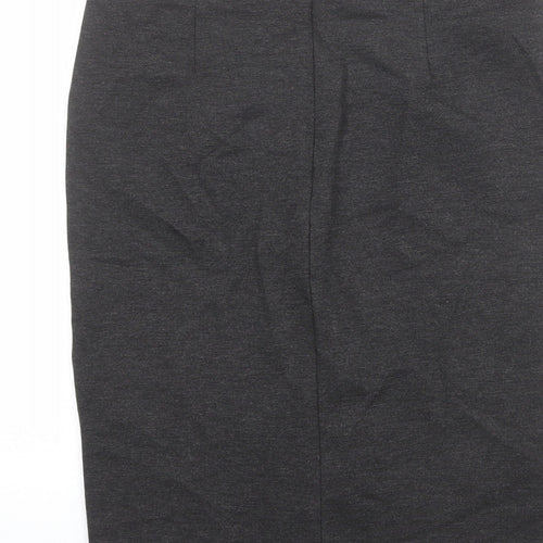 Mango Womens Grey Viscose Straight & Pencil Skirt Size M Zip