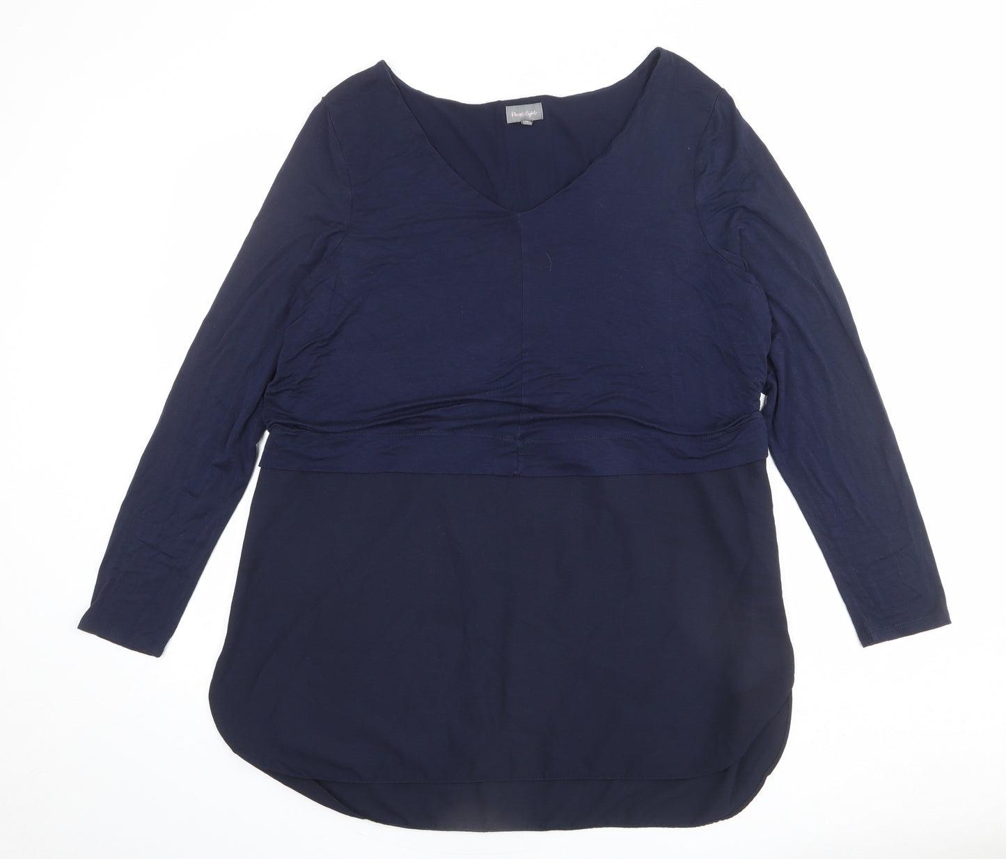 Phase Eight Womens Blue Polyester Basic Blouse Size 18 V-Neck