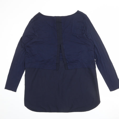 Phase Eight Womens Blue Polyester Basic Blouse Size 18 V-Neck