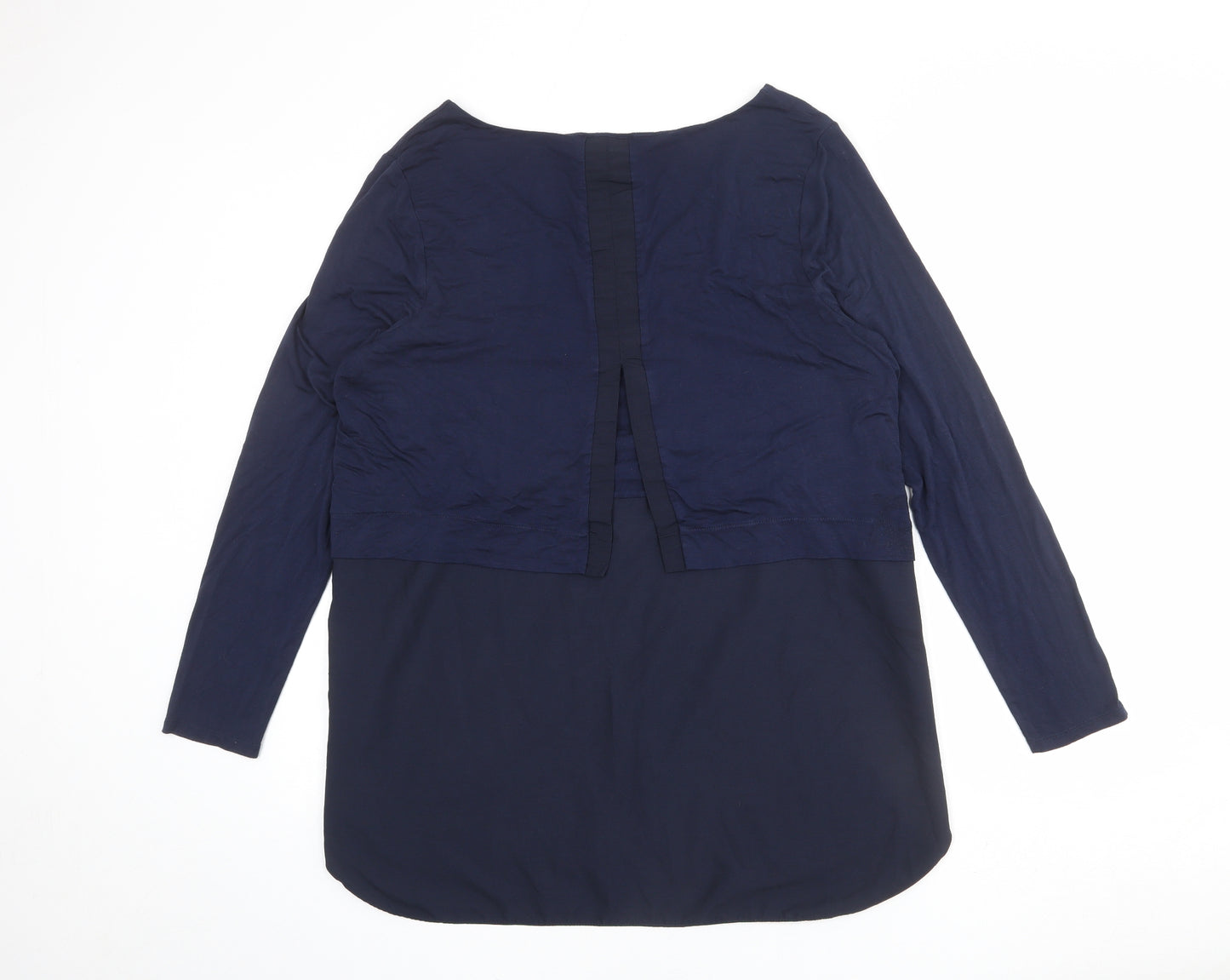 Phase Eight Womens Blue Polyester Basic Blouse Size 18 V-Neck