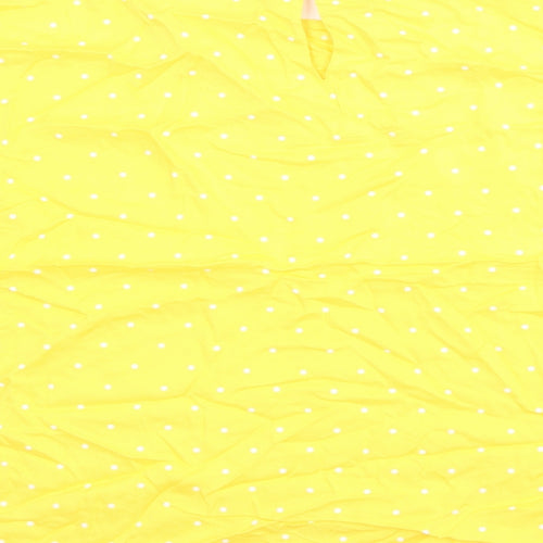 Marks and Spencer Womens Yellow Polka Dot Viscose Basic Blouse Size 18 Round Neck