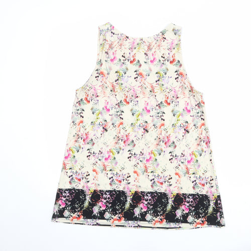 Warehouse Womens Multicoloured Geometric Polyester Basic Tank Size 12 Scoop Neck