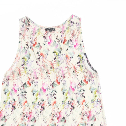 Warehouse Womens Multicoloured Geometric Polyester Basic Tank Size 12 Scoop Neck