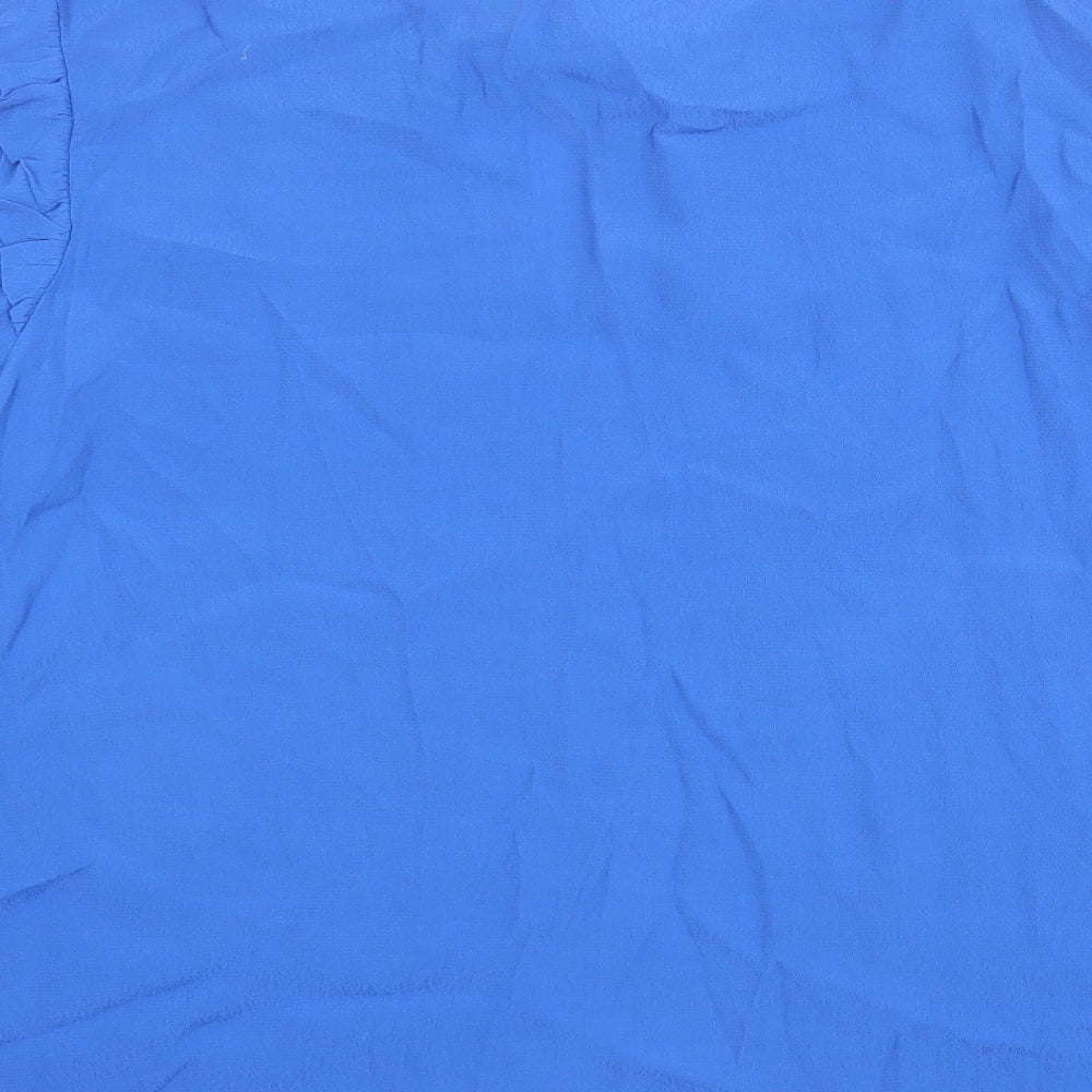 Monsoon Womens Blue Viscose Basic Blouse Size XL Round Neck