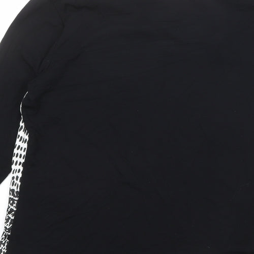 Olsen Womens Black Geometric Viscose Basic Blouse Size 12 Cowl Neck