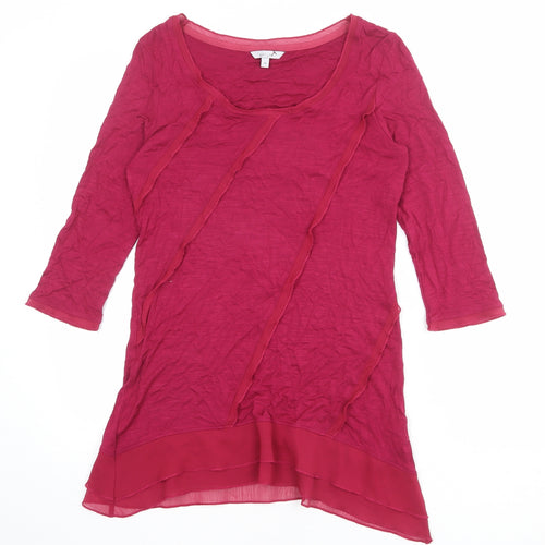 Per Una Womens Pink Viscose Basic Blouse Size 10 Round Neck