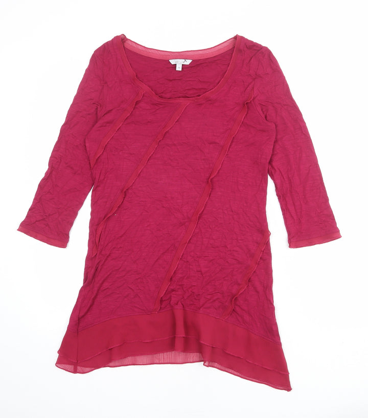 Per Una Womens Pink Viscose Basic Blouse Size 10 Round Neck