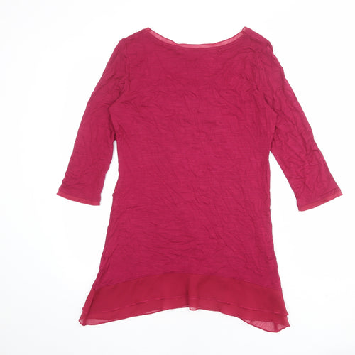 Per Una Womens Pink Viscose Basic Blouse Size 10 Round Neck