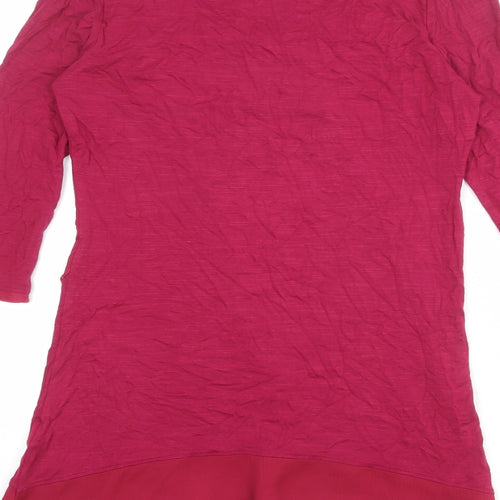 Per Una Womens Pink Viscose Basic Blouse Size 10 Round Neck