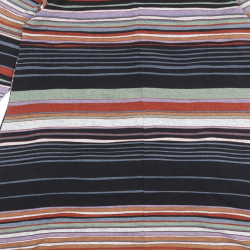 Cerulean Collection Womens Multicoloured Striped Polyester T-Shirt Dress Size L Boat Neck Pullover