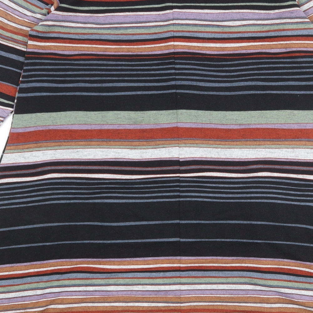 Cerulean Collection Womens Multicoloured Striped Polyester T-Shirt Dress Size L Boat Neck Pullover