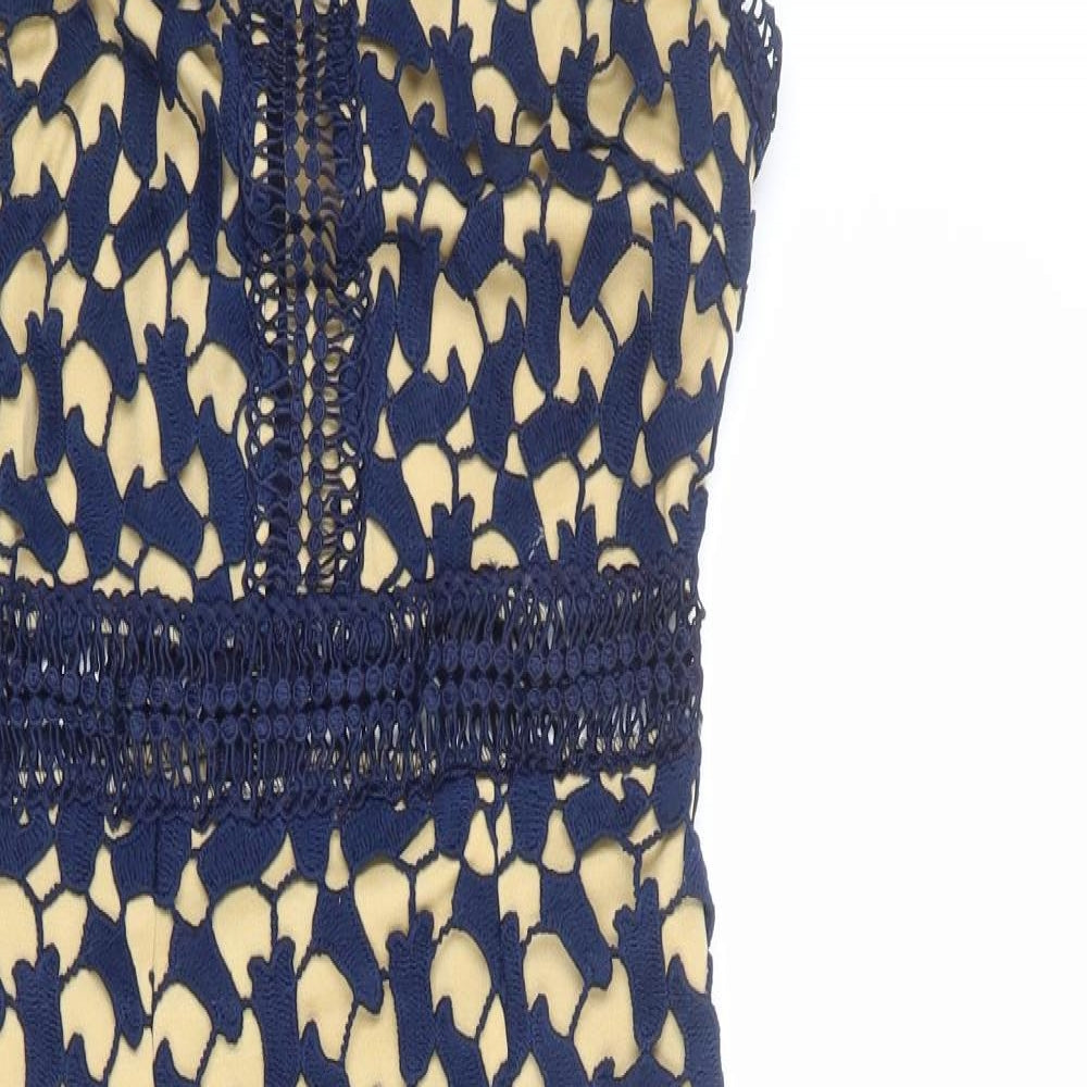 Love Triangle Womens Blue Polyester Sheath Size 8 Halter Zip