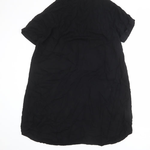 H&M Womens Black Viscose A-Line Size 10 V-Neck Pullover