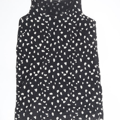 NEXT Womens Black Geometric Linen Shift Size 18 Boat Neck Pullover