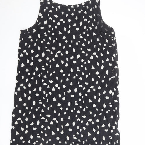 NEXT Womens Black Geometric Linen Shift Size 18 Boat Neck Pullover