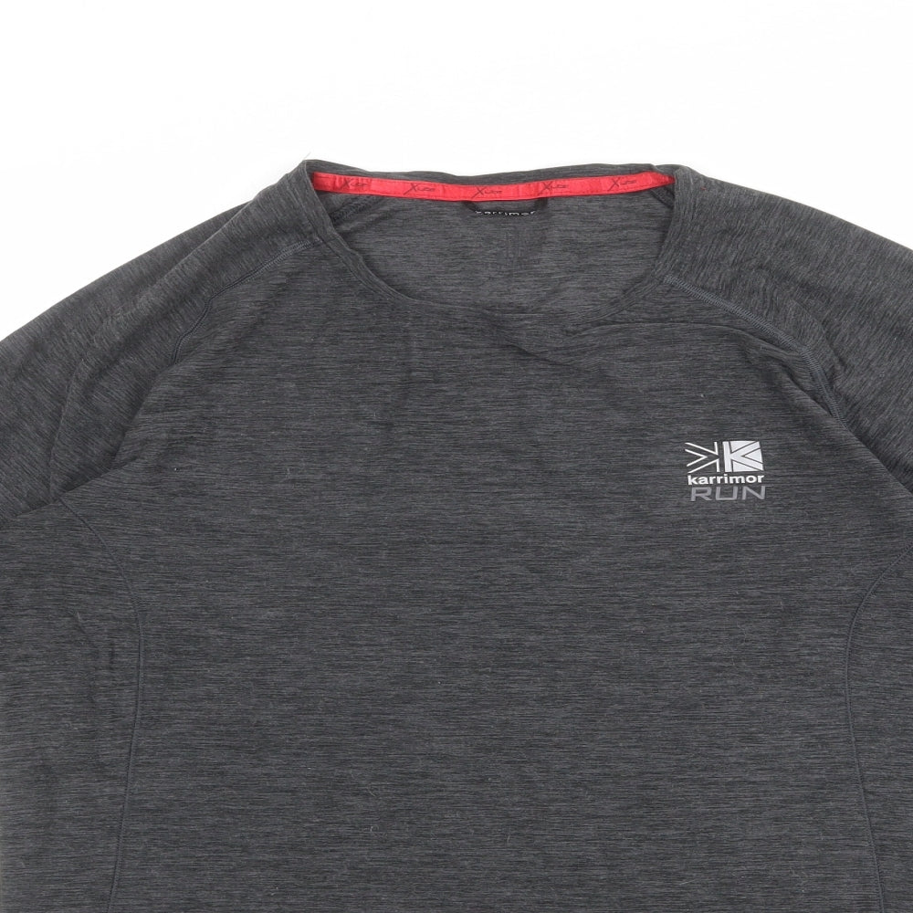 Karrimor Mens Grey Polyester Basic T-Shirt Size M Crew Neck Pullover