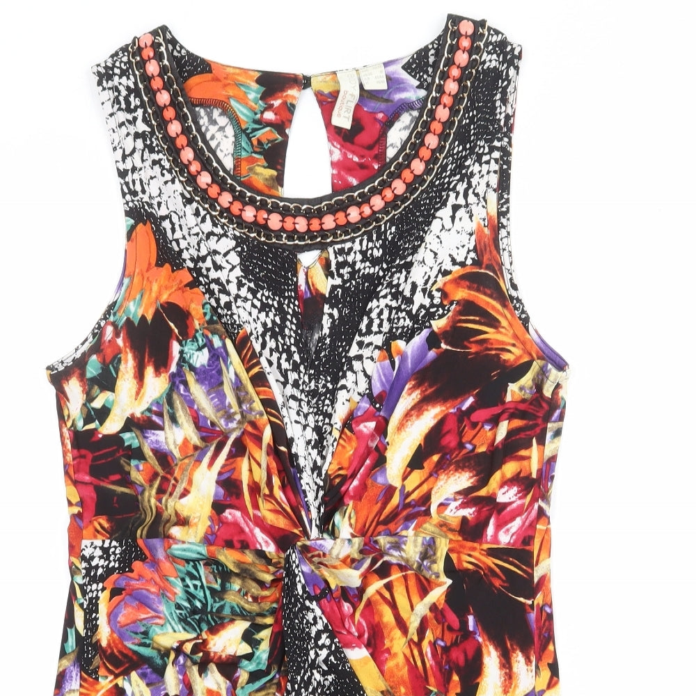 Body Flirt Womens Multicoloured Polyester Basic Tank Size M Round Neck