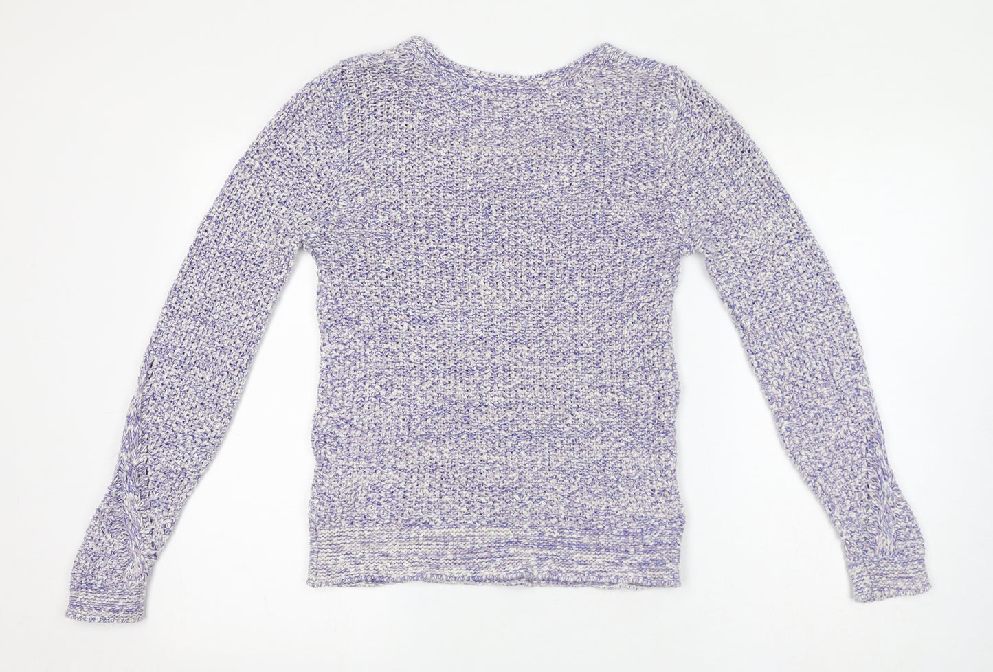 Indigo Womens Purple Round Neck 100% Cotton Pullover Jumper Size 8