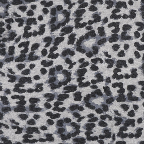 New Look Womens Grey Round Neck Animal Print Viscose Pullover Jumper Size 10 - Leopard Print