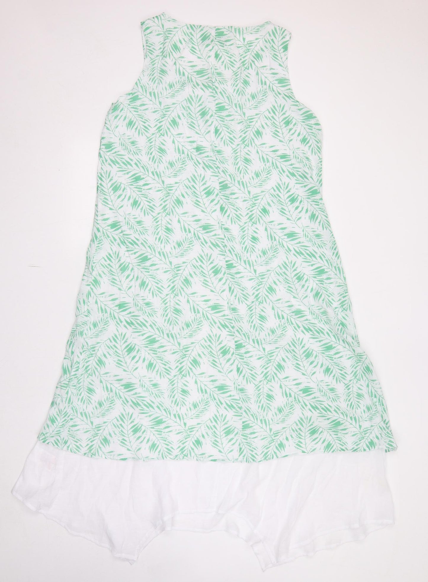 Klass Womens Green Geometric Viscose Maxi Size 14 Round Neck Pullover