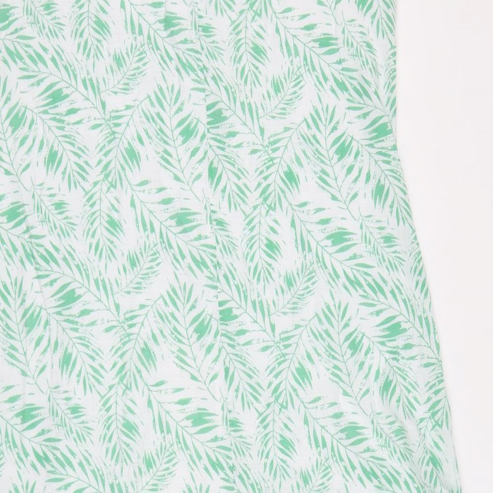 Klass Womens Green Geometric Viscose Maxi Size 14 Round Neck Pullover