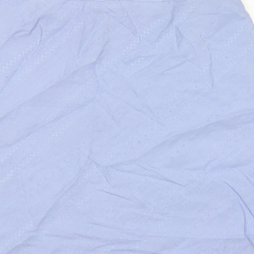 Ann Taylor Womens Purple Geometric Linen A-Line Skirt Size 12 Zip