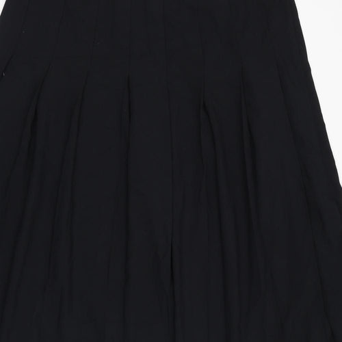 Marks and Spencer Womens Black Polyester Pleated Skirt Size 18 Zip