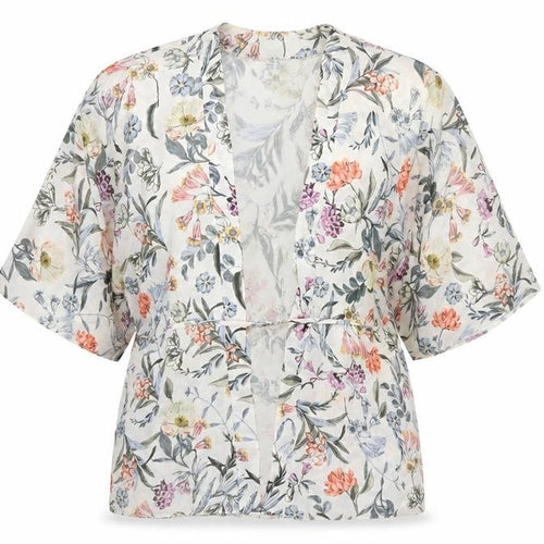 New Look Womens Multicoloured Floral Polyester Kimono Blouse Size 8 V-Neck