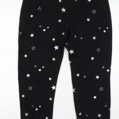 UGG Australia Womens Black Geometric Cotton Jogger Trousers Size M L25 in Regular Drawstring - Silver Star Print